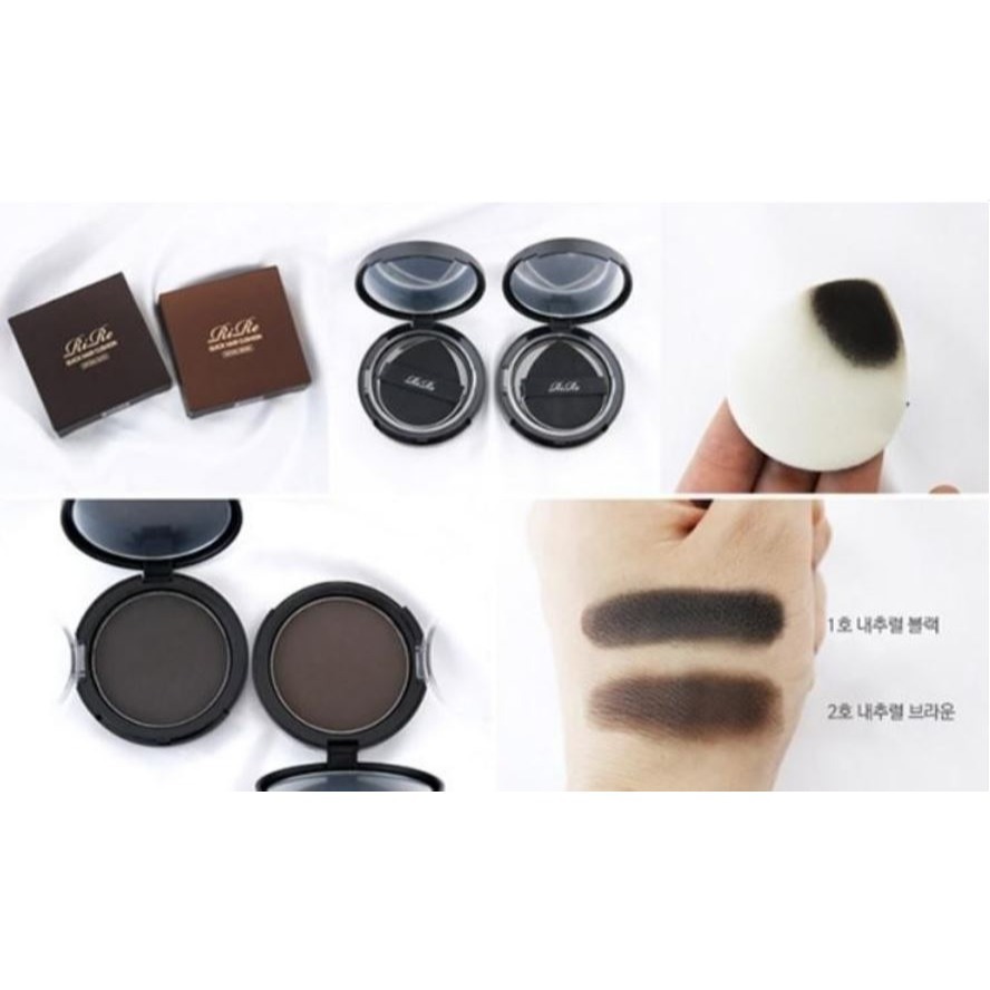 韓國 RIRE 快速氣墊遮髮餅 14g 2色 黑色 咖啡色 蓋白髮-細節圖3