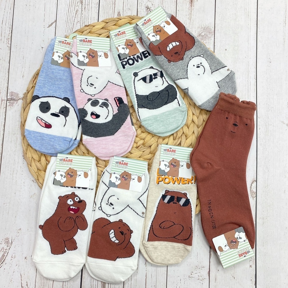 熊熊遇見你  短襪 韓國進口襪子  胖達 阿極 pan pan 女襪-細節圖3