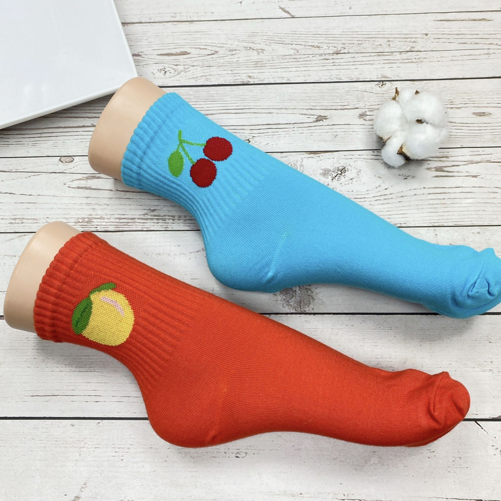 韓襪 手繪水果襪子 夏日水果 玩翻食物襪 長筒襪 夏日清涼水果-細節圖4