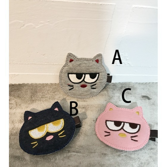 韓國髮飾 髮飾 胸飾 髮夾 手工製作 兒童髮飾瞪眼喵咪 可愛貓咪-細節圖2