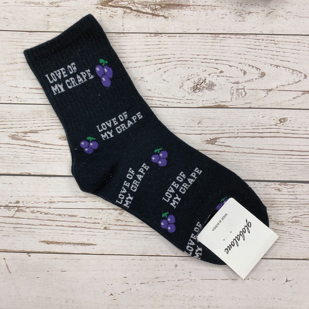 葡萄 櫻桃 草莓 香蕉 酪梨 牛油果女孩 水果襪子 韓國襪子 長筒襪-規格圖4