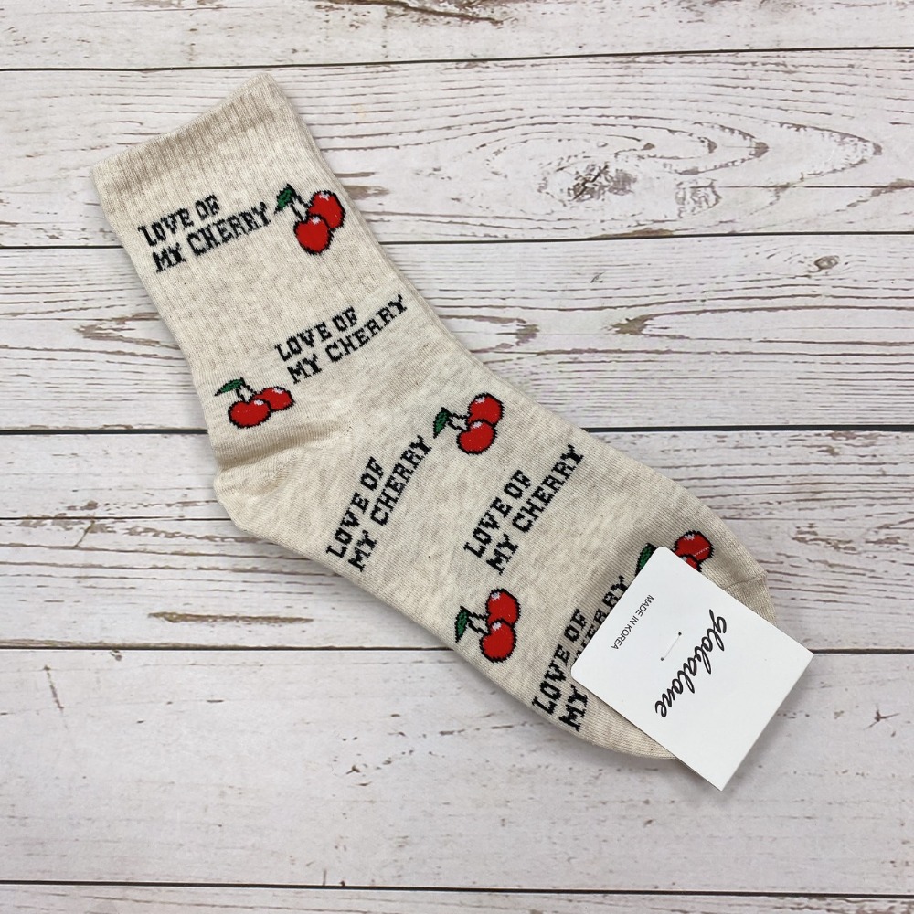 葡萄 櫻桃 草莓 香蕉 酪梨 牛油果女孩 水果襪子 韓國襪子 長筒襪-規格圖4