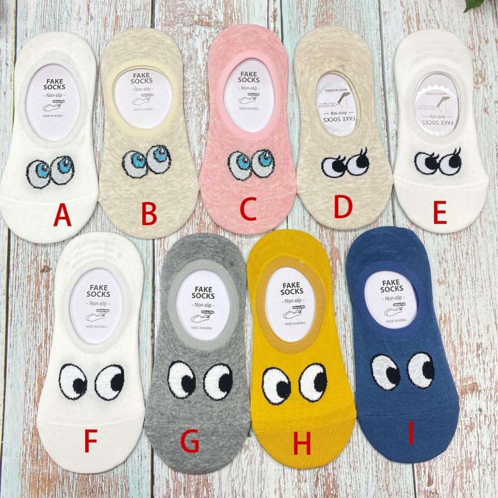 韓國襪子 大眼睛船型襪 矽膠 防滑隱形襪 短襪-細節圖2
