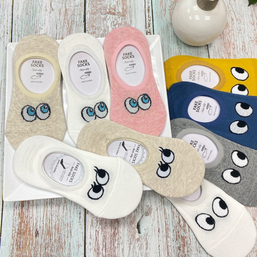 韓國襪子 大眼睛船型襪 矽膠 防滑隱形襪 短襪-細節圖3