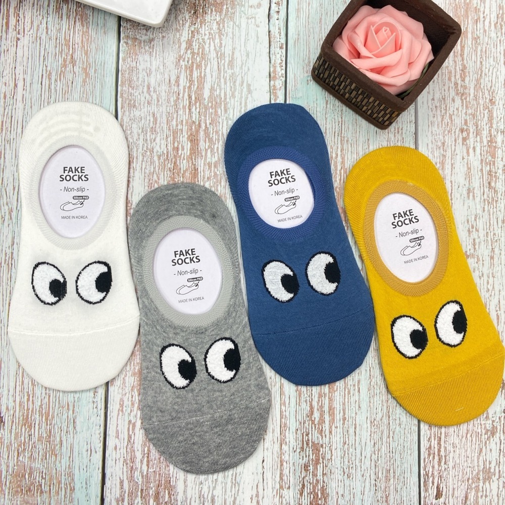 韓國襪子 大眼睛船型襪 矽膠 防滑隱形襪 短襪-細節圖4