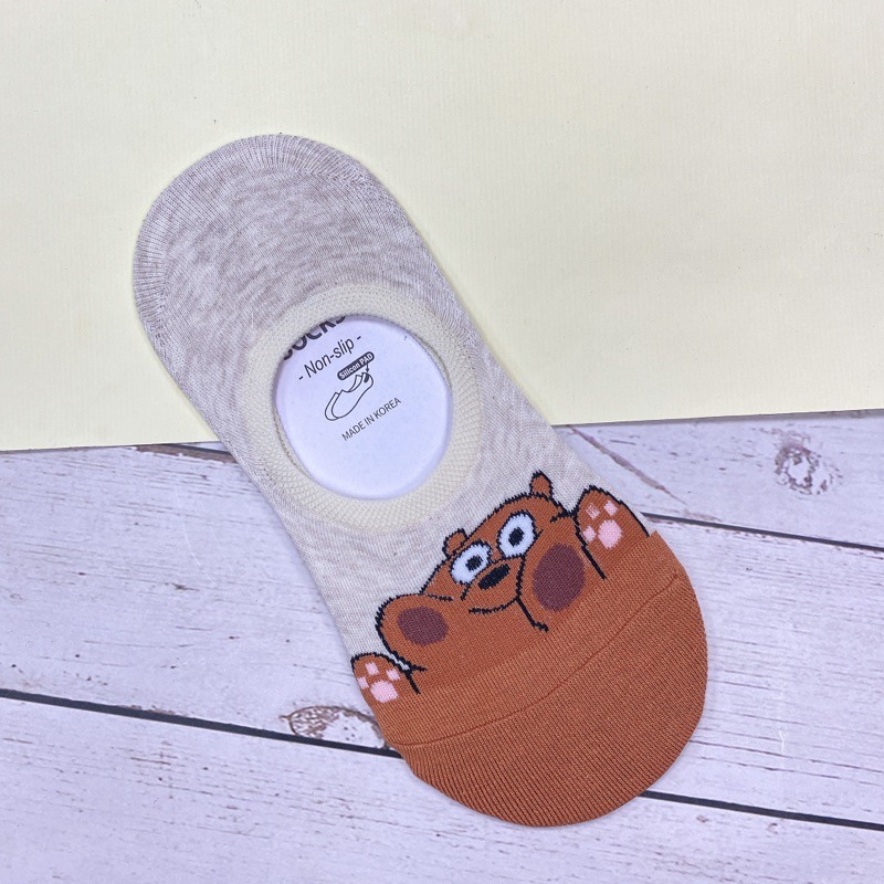 Q版動物 熊熊 飯糰 哈姆太郎 韓國襪子 矽膠防滑隱形襪 船型襪-規格圖5