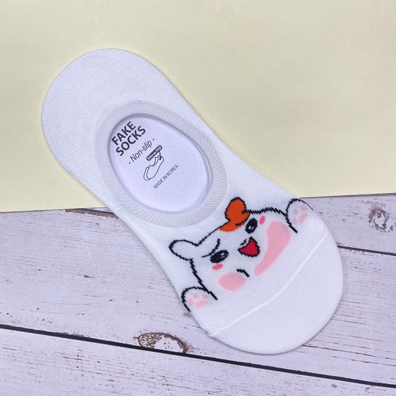 Q版動物 熊熊 飯糰 哈姆太郎 韓國襪子 矽膠防滑隱形襪 船型襪-規格圖5