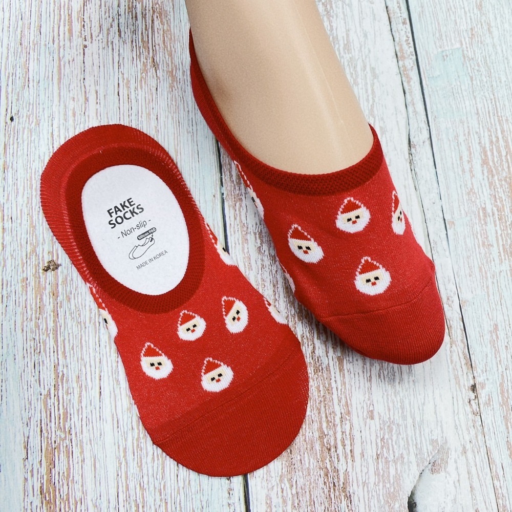 聖誕節 聖誕襪 麋鹿 聖誕老人 雪人 交換禮物 韓國襪子 矽膠防滑隱形襪-規格圖4