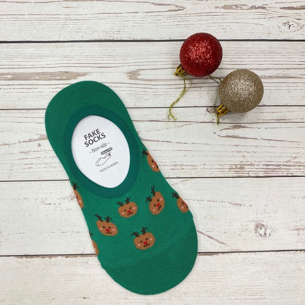 聖誕節 聖誕襪 麋鹿 聖誕老人 雪人 交換禮物 韓國襪子 矽膠防滑隱形襪-規格圖4