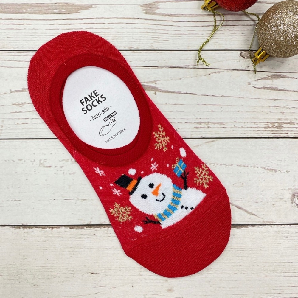 聖誕節 聖誕襪 麋鹿 聖誕老人 雪人 交換禮物 韓國襪子 矽膠防滑隱形襪-規格圖4