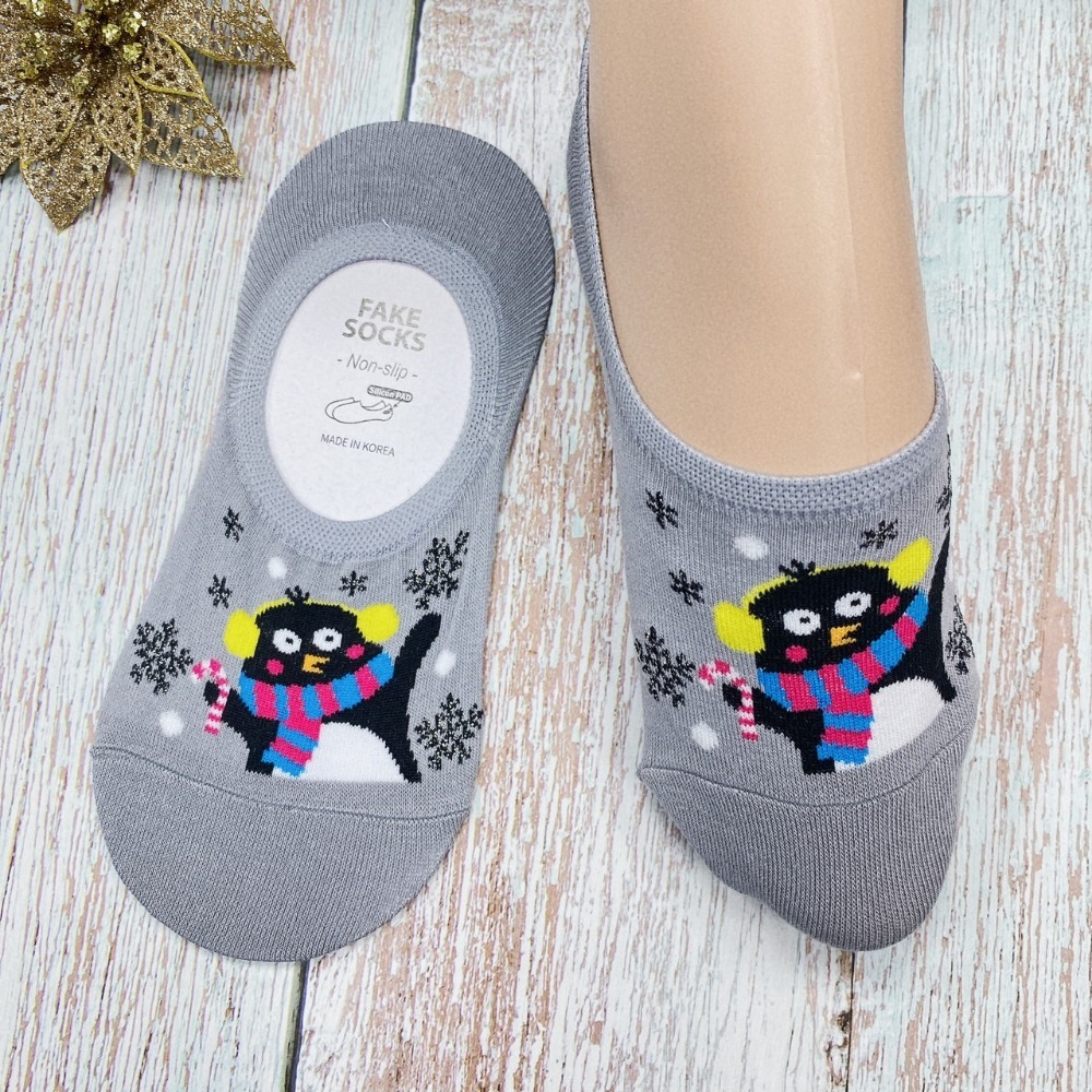 聖誕節 聖誕襪 麋鹿 聖誕老人 雪人 交換禮物 韓國襪子 矽膠防滑隱形襪-規格圖4