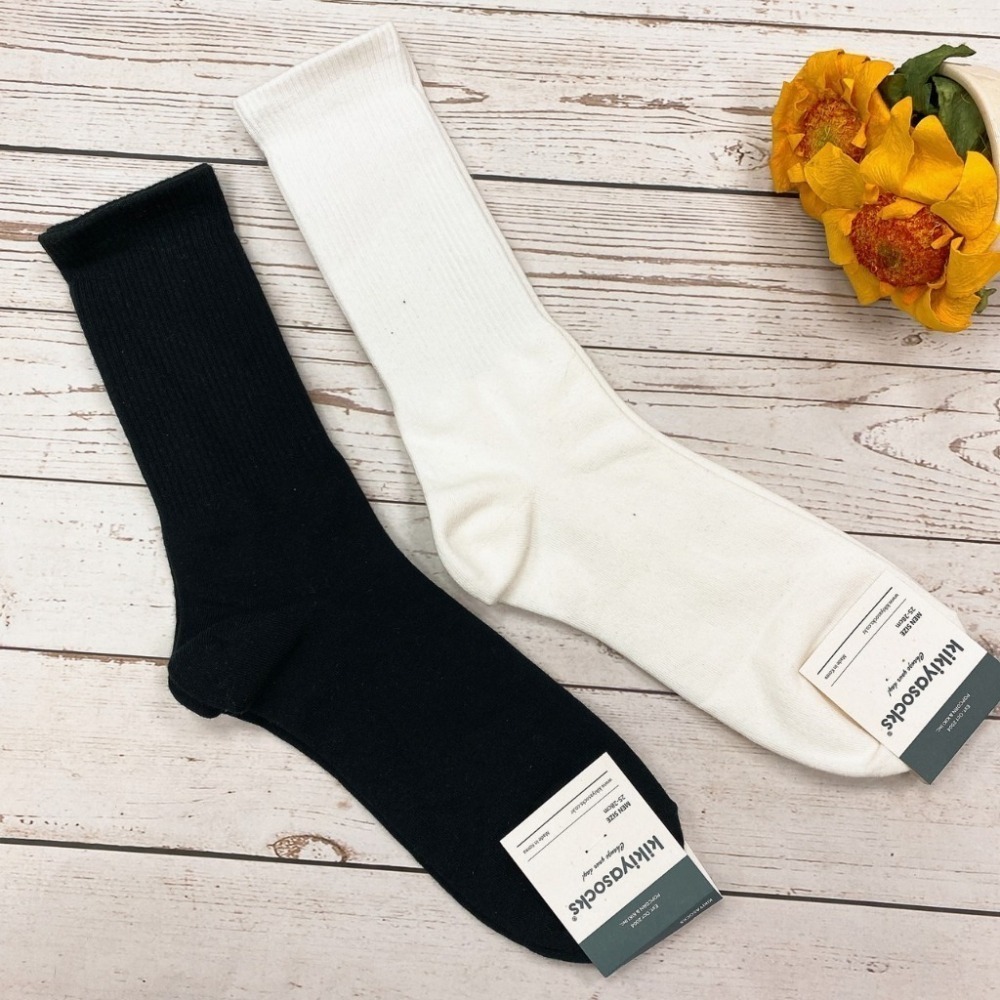 韓國襪子 KIKIYA SOCKS 男襪 條紋襪 條紋控 螺紋素色襪 長筒襪 長襪 百搭條紋襪 學生襪 七分襪 棉質襪-細節圖3