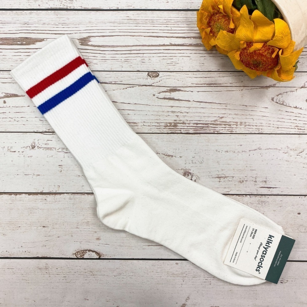 韓國襪子 KIKIYA SOCKS 男襪 條紋襪 條紋控 螺紋素色襪 長筒襪 長襪 百搭條紋襪 學生襪 七分襪 棉質襪-規格圖6