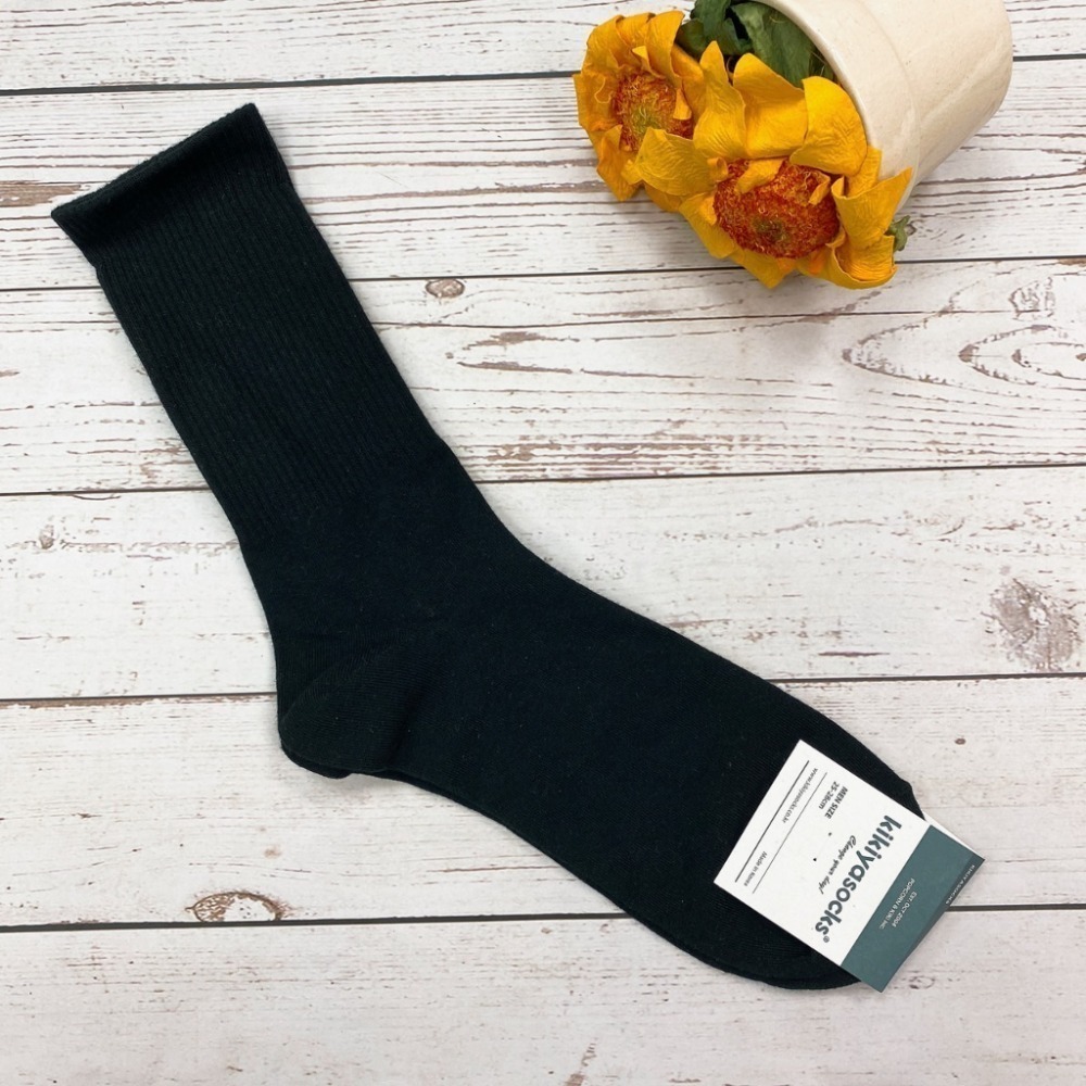 韓國襪子 KIKIYA SOCKS 男襪 條紋襪 條紋控 螺紋素色襪 長筒襪 長襪 百搭條紋襪 學生襪 七分襪 棉質襪-規格圖6