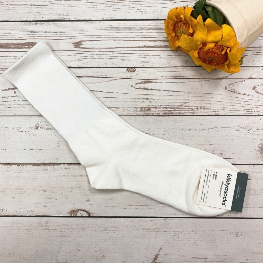 韓國襪子 KIKIYA SOCKS 男襪 條紋襪 條紋控 螺紋素色襪 長筒襪 長襪 百搭條紋襪 學生襪 七分襪 棉質襪-規格圖6