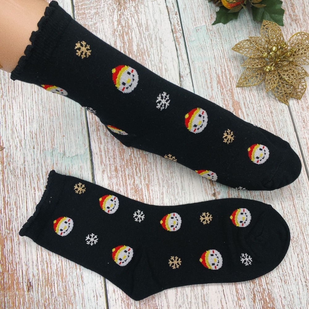 聖誕系列 聖誕襪 聖誕老公公 雪人 麋鹿 韓國襪子 長筒襪 聖誕禮物 交換禮物-規格圖8