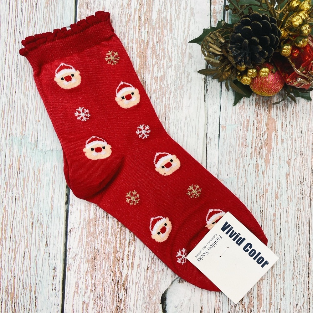 聖誕系列 聖誕襪 聖誕老公公 雪人 麋鹿 韓國襪子 長筒襪 聖誕禮物 交換禮物-規格圖8