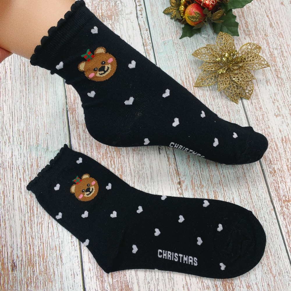 聖誕系列 聖誕襪 聖誕老公公 雪人 麋鹿 韓國襪子 長筒襪 聖誕禮物 交換禮物-規格圖8