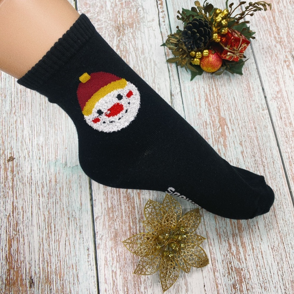 聖誕系列 聖誕襪 聖誕老公公 雪人 麋鹿 韓國襪子 長筒襪 聖誕禮物 交換禮物-規格圖8