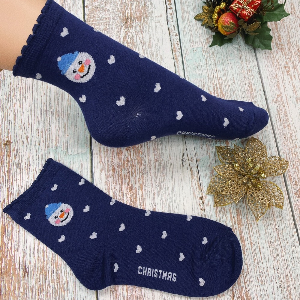 聖誕系列 聖誕襪 聖誕老公公 雪人 麋鹿 韓國襪子 長筒襪 聖誕禮物 交換禮物-規格圖8