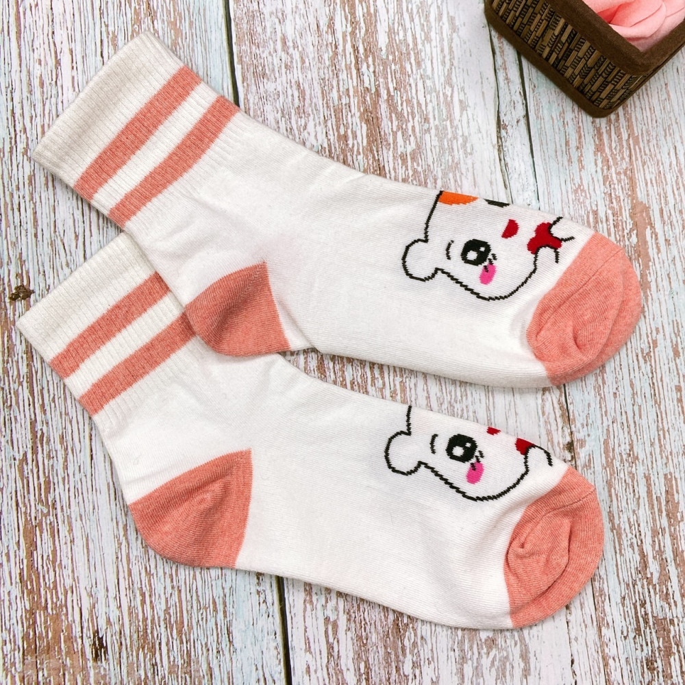 韓國襪子 女襪 可愛襪子 熊熊 動物襪子 中筒襪-細節圖2