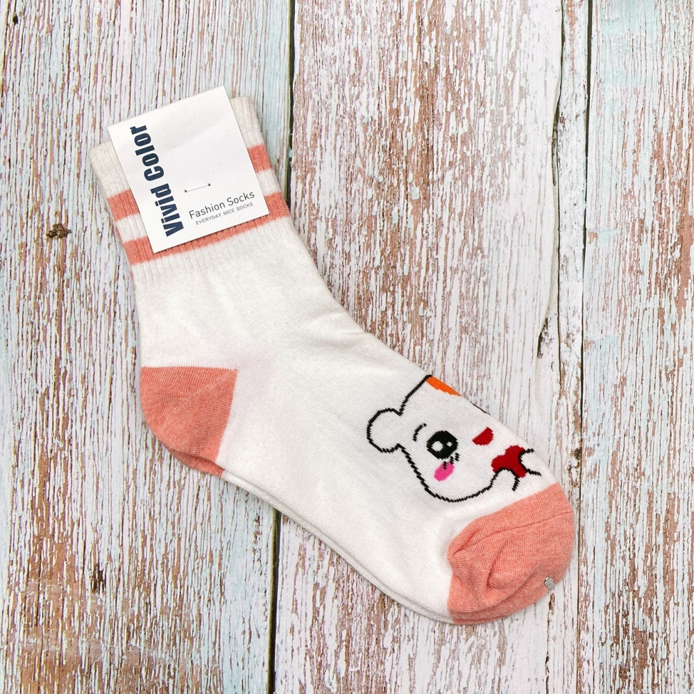 韓國襪子 女襪 可愛襪子 熊熊 動物襪子 中筒襪-細節圖3