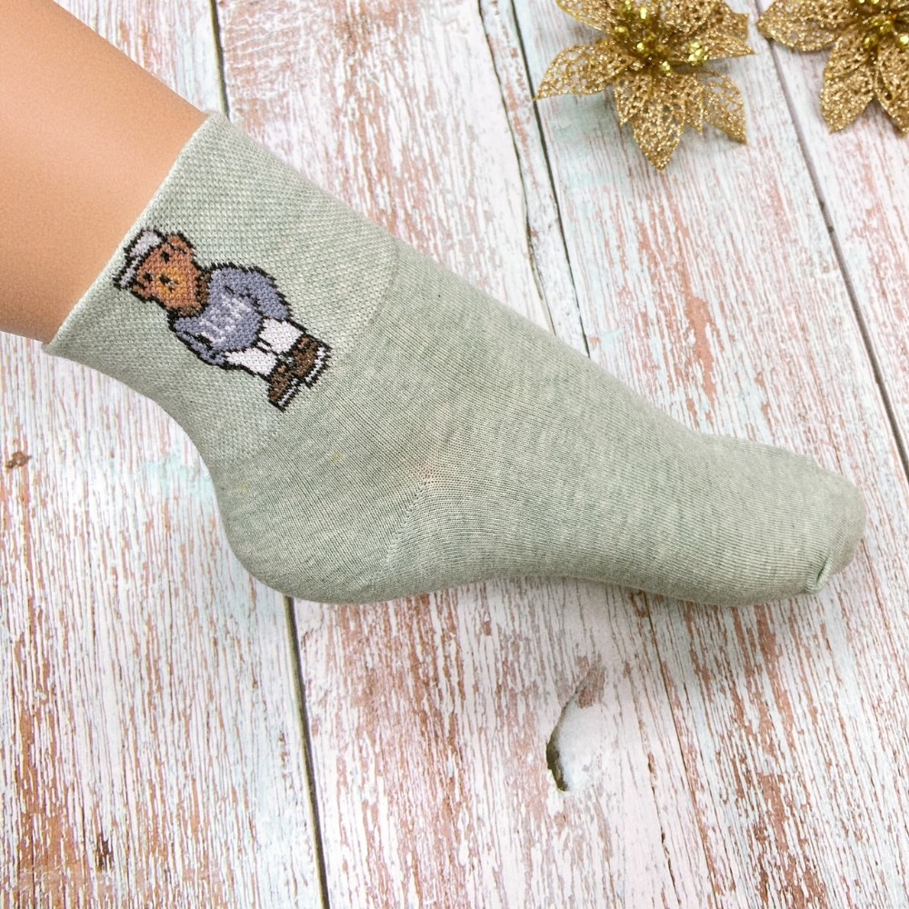 韓國襪子  海軍熊熊 女襪 短襪 學生襪 小熊襪子  韓國襪子-規格圖5