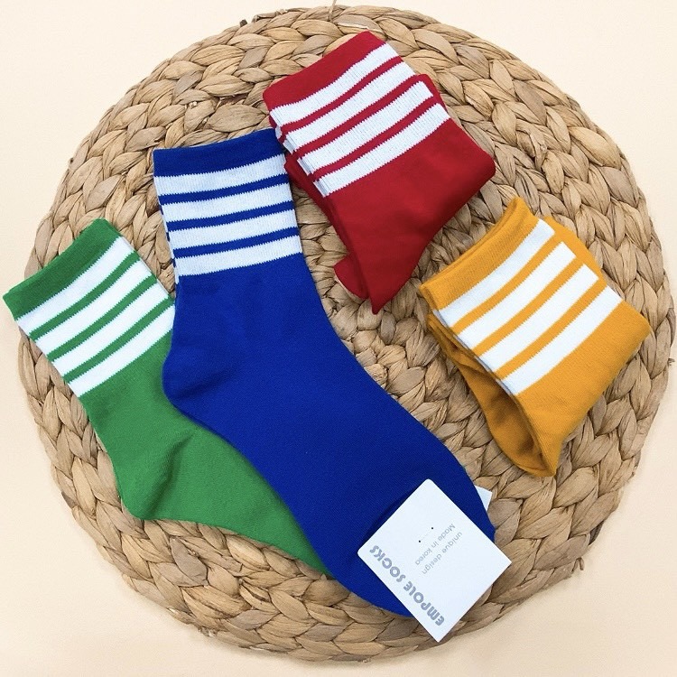 韓國襪子 韓襪 條紋襪 健身襪 運動襪 長筒條紋襪 百搭款 女襪-細節圖2