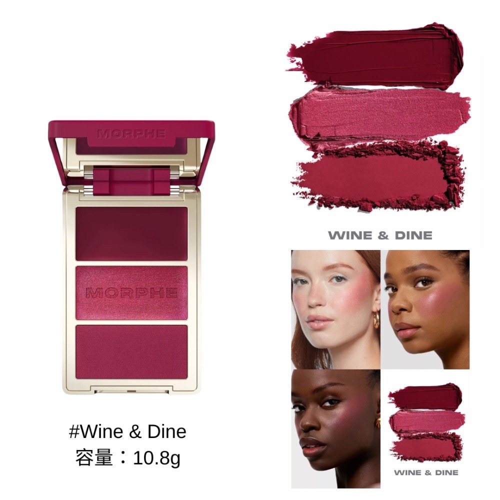 《A’sD預購🇬🇧正品》Morphe 腮紅  Cheek Thrills Trio 三色多效頰彩盤-規格圖5