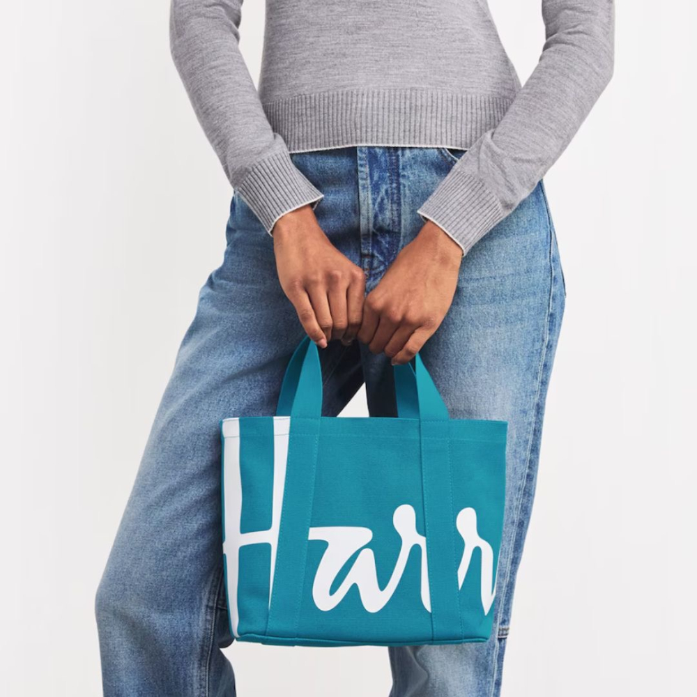 《A’sD 預購 🇬🇧正品》Harrods 粉色提袋 托特包 Mini Cotton Logo Tote Bag-細節圖5