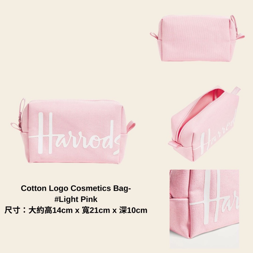 《A’sD 預購 🇬🇧正品》Harrods 粉色提袋 托特包 Mini Cotton Logo Tote Bag-規格圖6