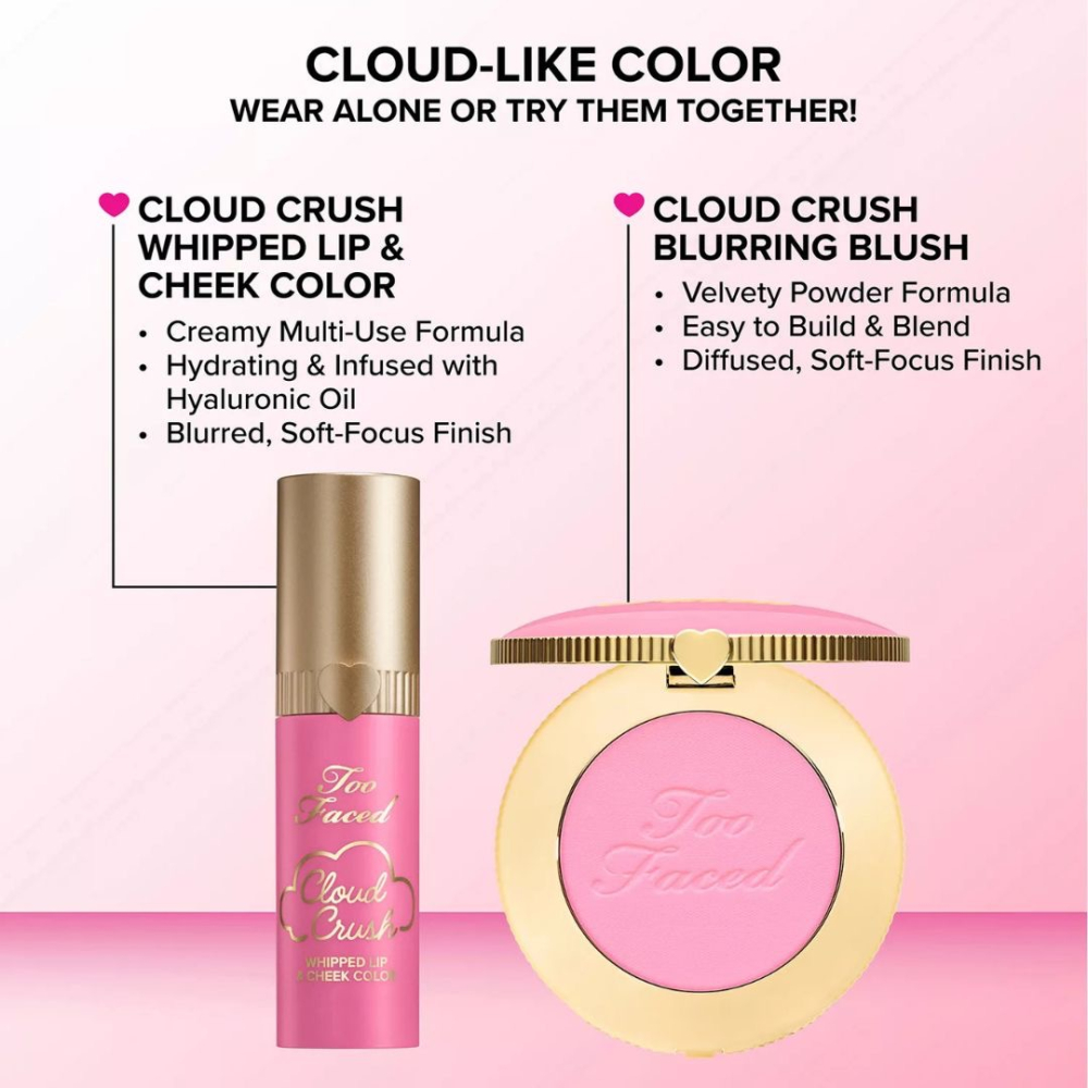 《A’sD 預購🇬🇧正品》Too Faced 唇釉＆腮紅Cloud Crush Whipped Lip Cheek-細節圖8
