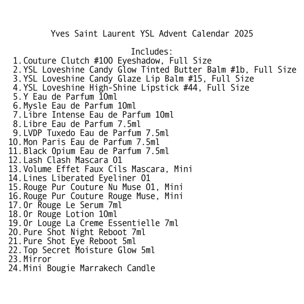 《A’sD 預購 🇬🇧正品》Ysl  聖誕節 唇膏 香水 聖誕倒數禮盒 2025-細節圖3