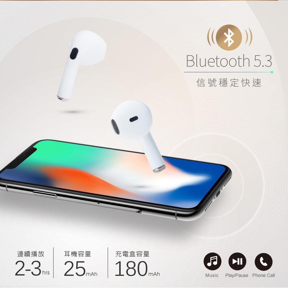 E-books SS48 經典款真無線藍牙5.3耳機/白-細節圖3
