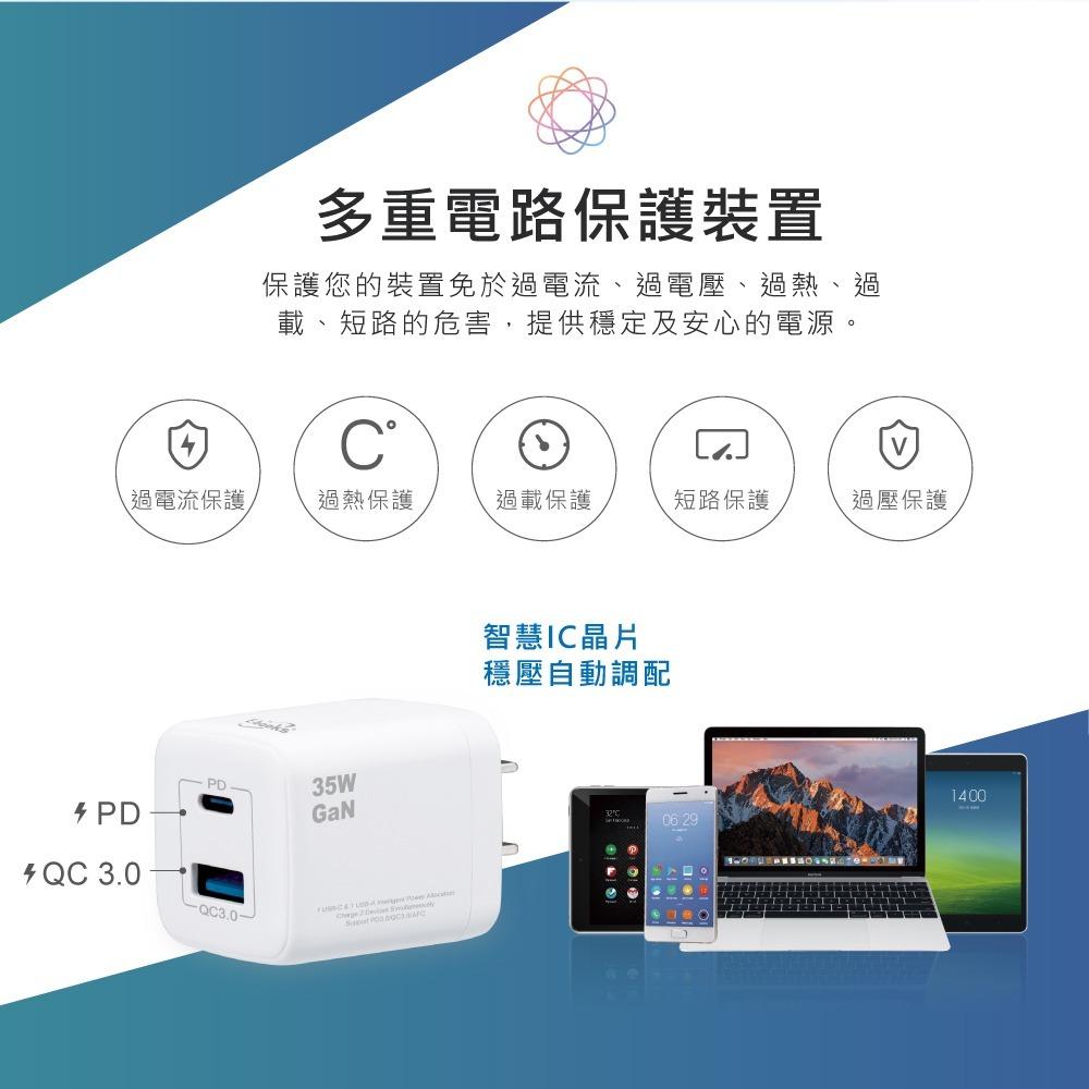 E-books B75 35W 氮化鎵 GaN PD+QC3.0快速充電器-細節圖5