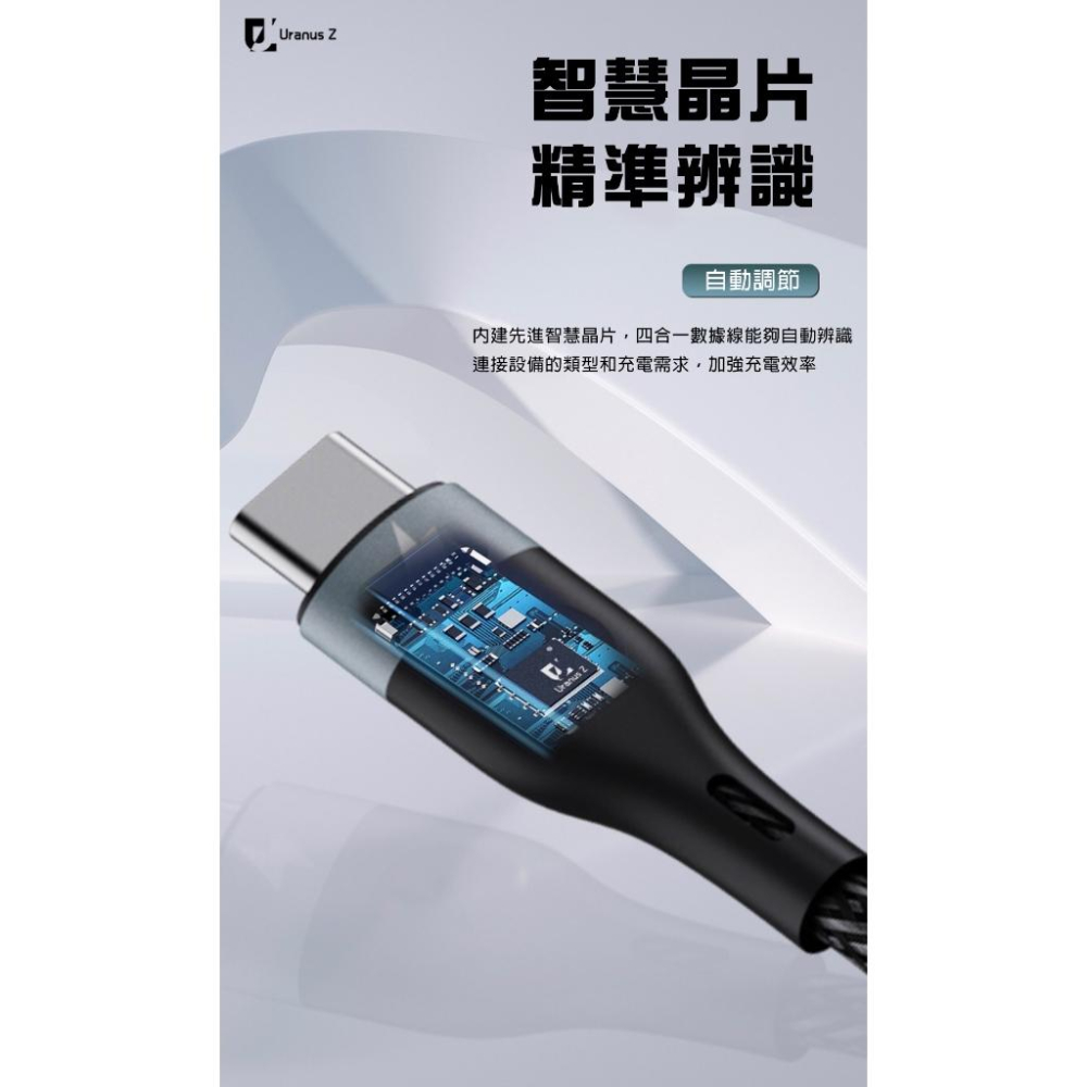 Uranus Z Type C 一拖四數據線CC72-2米100W/27W(CCLL) 多重接頭 一條多用 一拖四充電線-細節圖8