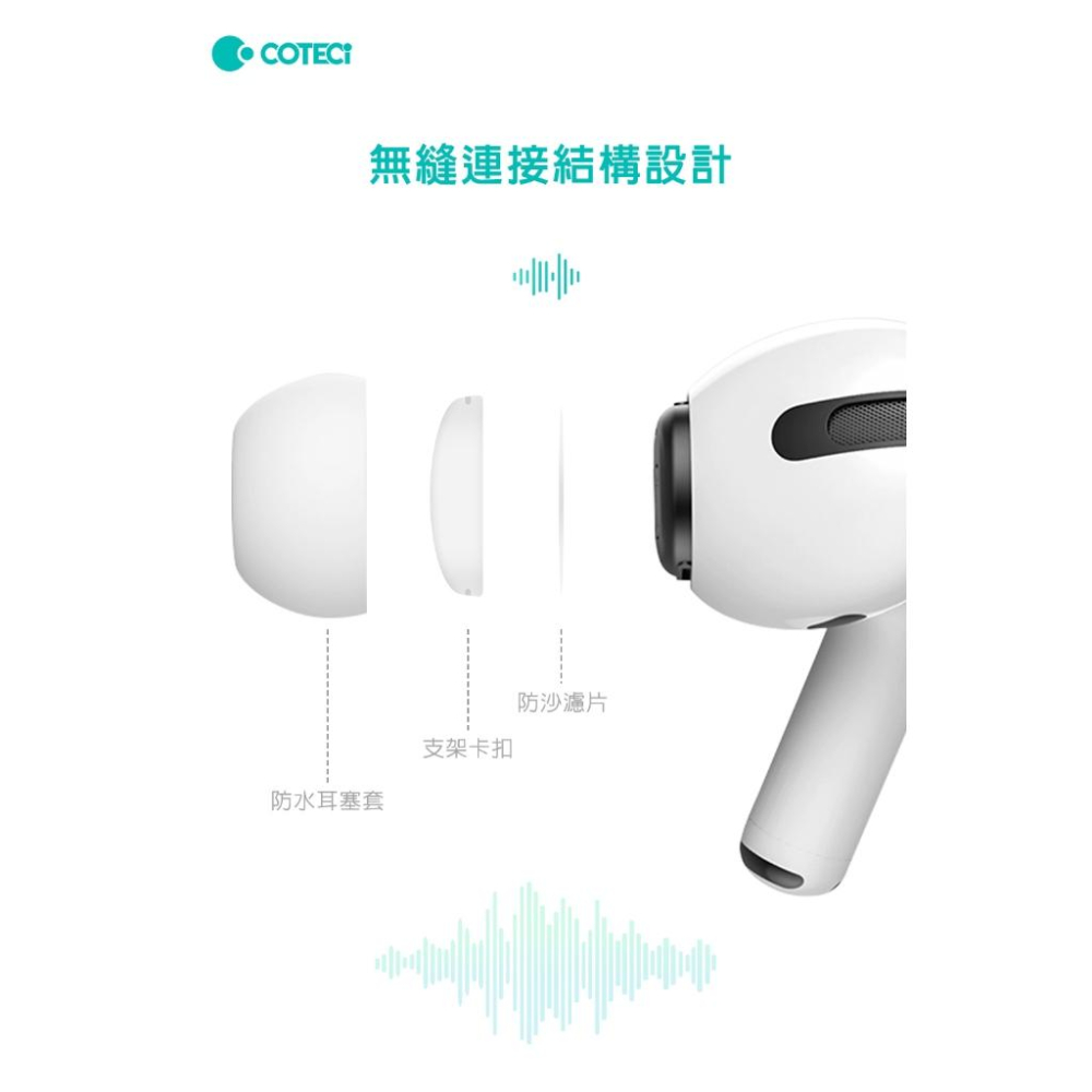COTECi A Pods Pro/2 耳機 替換矽膠耳帽 S/M/L 親膚材質 蘋果耳機套-細節圖3