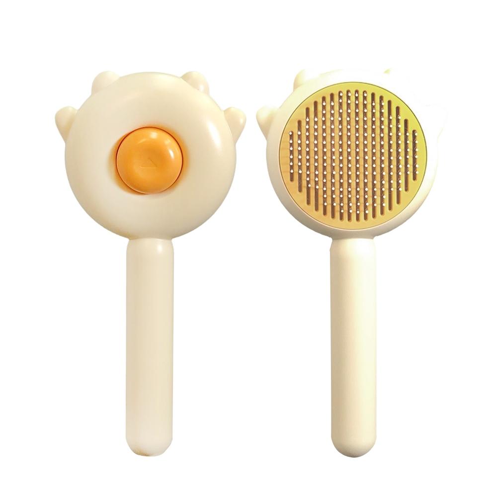 ★全新現貨不用等★小萌黃貓寵物按摩針梳/黃 寵物梳子 寵物梳子 寵物一鍵脫毛梳 寵物脫毛梳 貓梳子 寵物梳 梳毛刷 貓咪-細節圖4