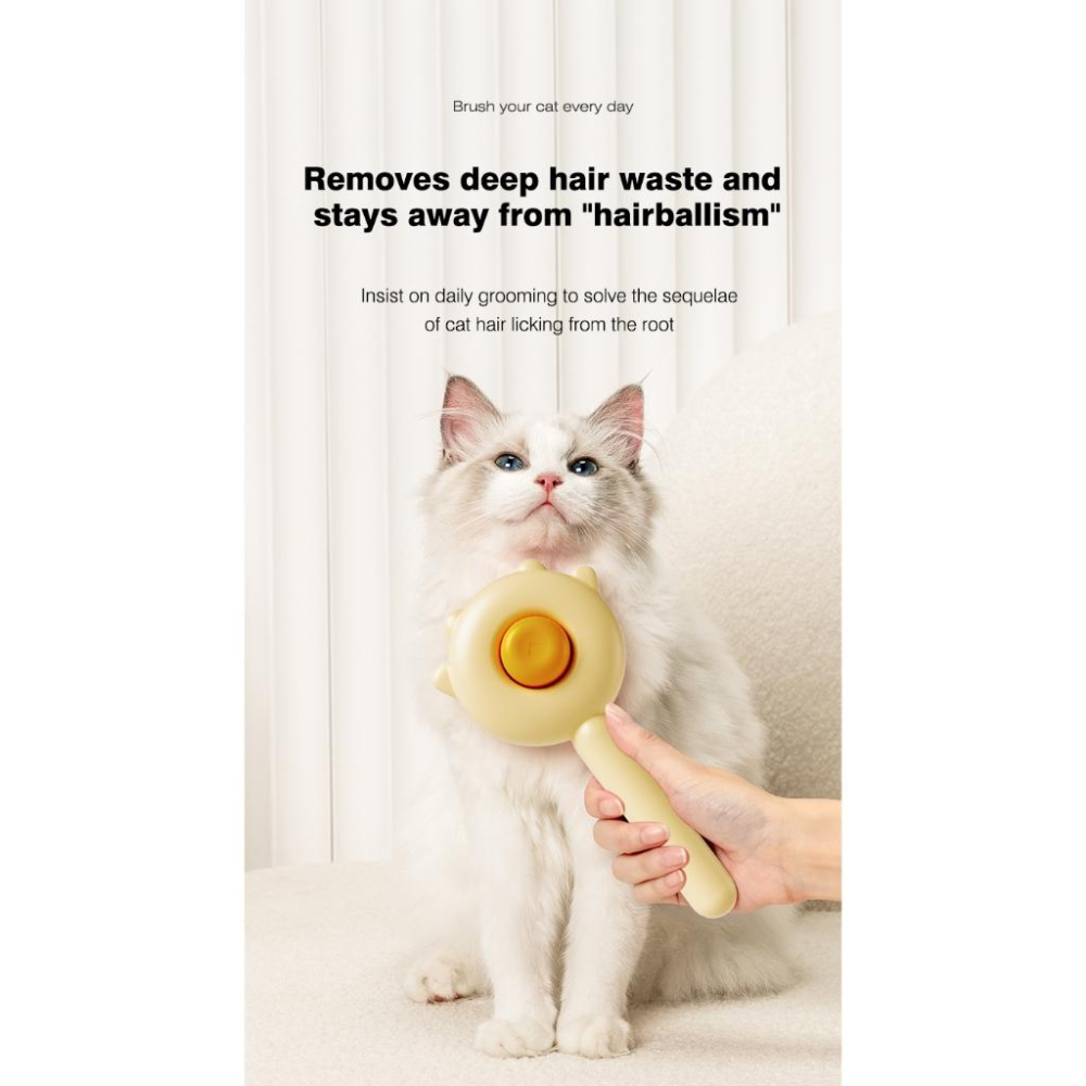 ★全新現貨不用等★小萌黃貓寵物按摩針梳/黃 寵物梳子 寵物梳子 寵物一鍵脫毛梳 寵物脫毛梳 貓梳子 寵物梳 梳毛刷 貓咪-細節圖6