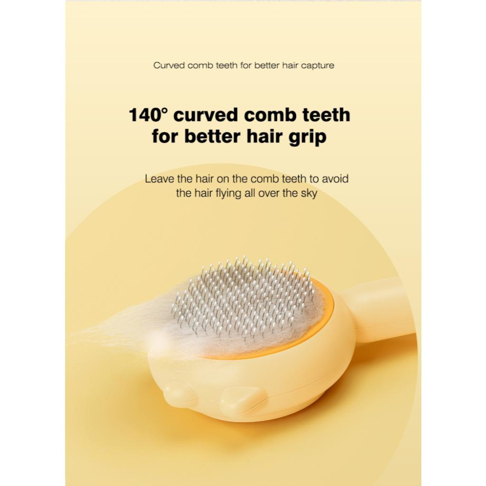 ★全新現貨不用等★小萌黃貓寵物按摩針梳/黃 寵物梳子 寵物梳子 寵物一鍵脫毛梳 寵物脫毛梳 貓梳子 寵物梳 梳毛刷 貓咪-細節圖7