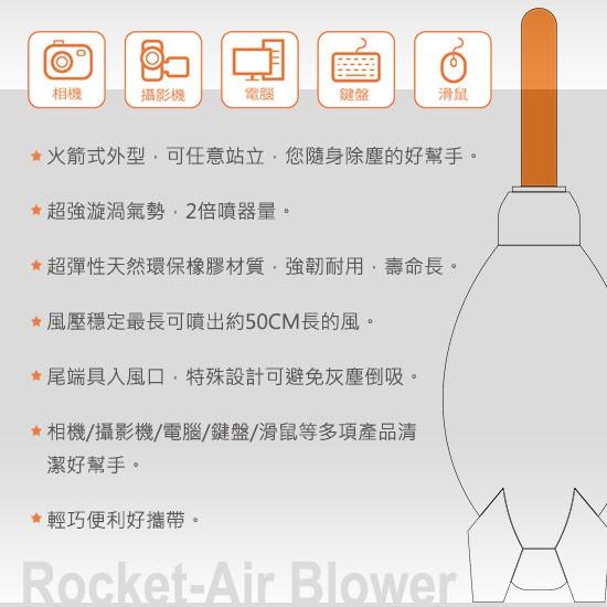 HOLiC 火箭型 可立式 吹塵球 (CKB01) 相機/攝影機/電腦/鍵盤/滑鼠等多項產品清潔好幫手-細節圖3