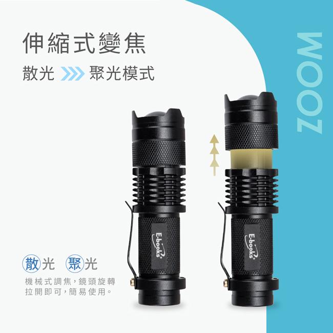 E-books F6 鋁合金LED變焦手電筒 #地震頻繁  #緊急逃生-細節圖5