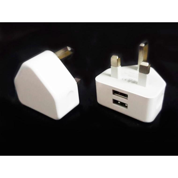板橋現貨【英規雙USB充電器】5V2A 香港旅遊必備 出國旅行插頭轉接器 插座轉接頭轉換頭【傻瓜批發】T505-細節圖7