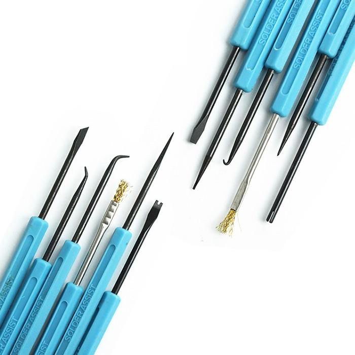 板橋現貨-六合一焊接輔助工具組.電烙鐵助焊工具套裝.銲錫焊接工具拆焊工具.手機維修工具【傻瓜批發】(K4)-細節圖6