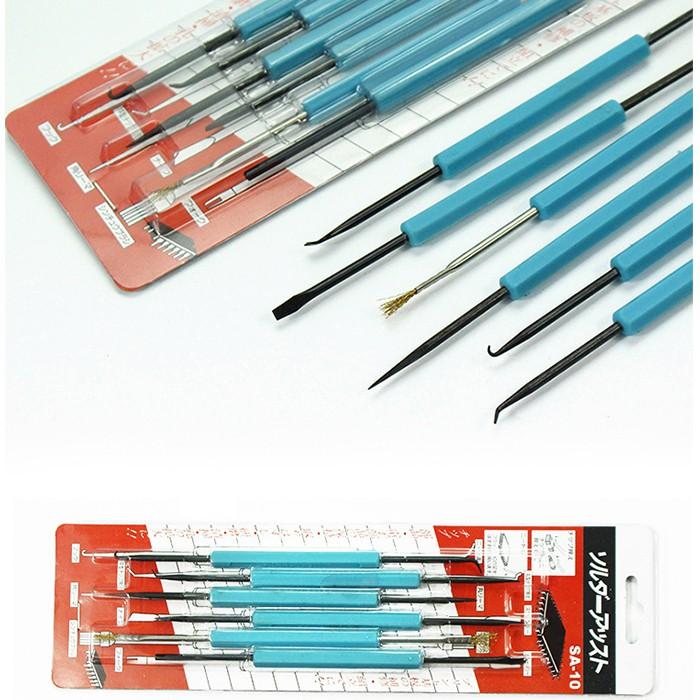 板橋現貨-六合一焊接輔助工具組.電烙鐵助焊工具套裝.銲錫焊接工具拆焊工具.手機維修工具【傻瓜批發】(K4)-細節圖7