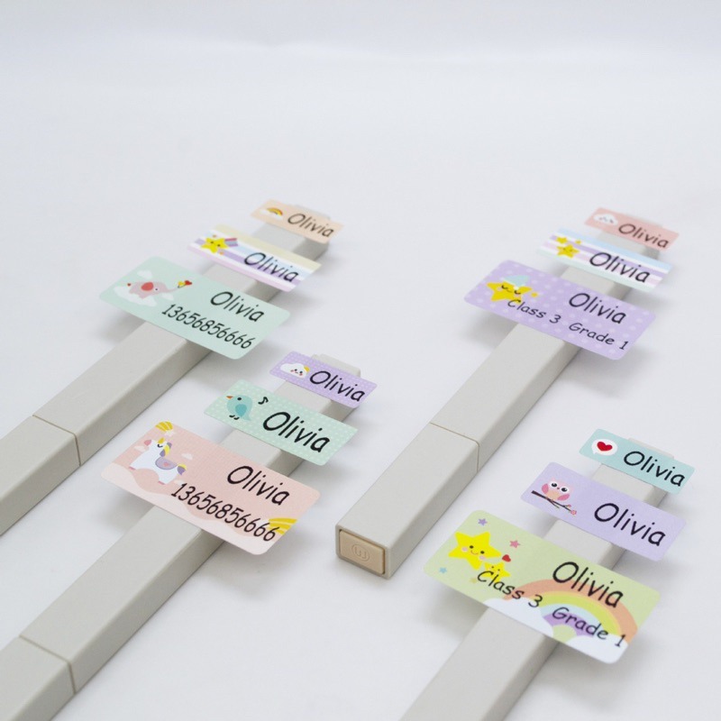 【品田小舖】韓風多尺寸防水姓名貼紙 姓名貼 韓風姓名貼 多尺寸貼紙 防水貼 幼兒園 開學用品 姓名貼-細節圖4