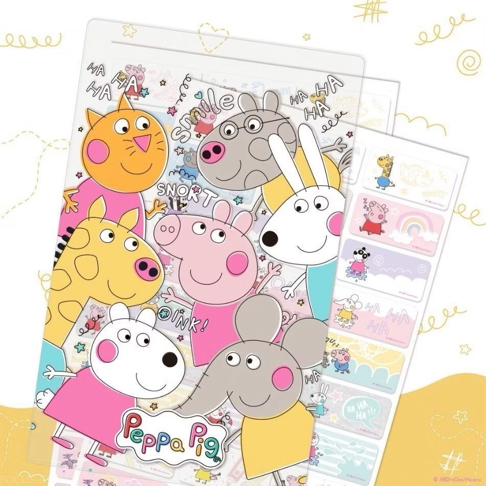 【品田小舖】佩佩豬姓名貼(小款) 夏日新裝版 peppa pig 粉紅豬 佩佩豬 粉紅豬小妹 幼兒園貼紙 幼兒園-細節圖3