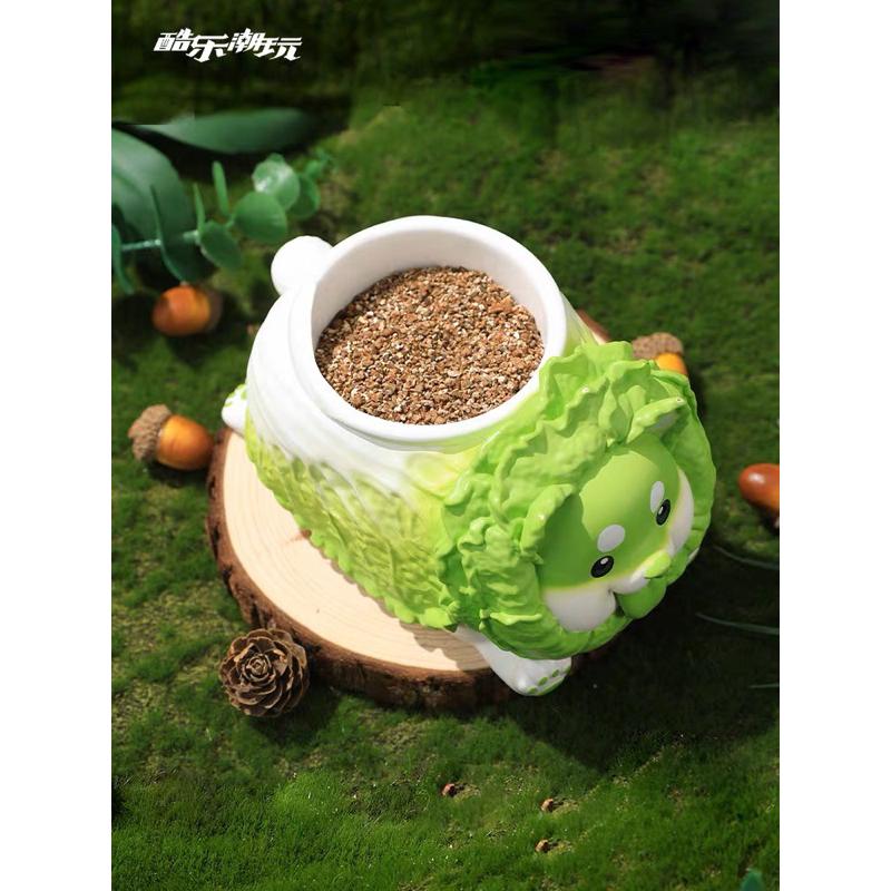 ［現貨(盒損)-24H出貨］酷樂潮玩 蔬菜精靈 白菜狗 種植 盆栽/植栽/桌面擺件/收納裝飾/禮物/筆筒 多用途-細節圖2