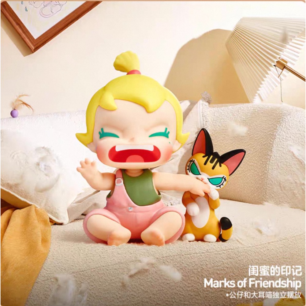 ［現貨］POPMART 泡泡瑪特 Baby Molly 喵趣萌生 系列 盲盒/盒玩 一起撐傘 一起上幼兒園 花式喝牛奶-規格圖6