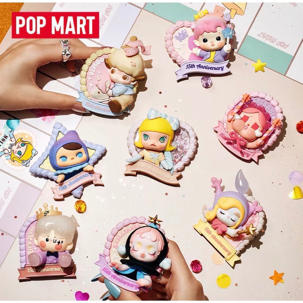 ［現貨確認款］POPMART 泡泡瑪特 慶祝這一刻 十五週年 系列 盲盒 冰箱貼 吹起號角 童心未泯 點亮此刻 帷幕之下-細節圖4